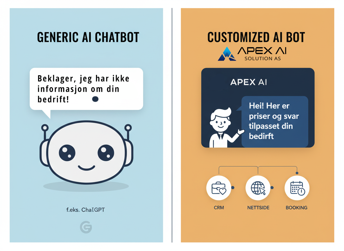 Viser forskjellen på ChatGPT og Apex AI agent